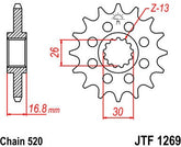 JT SPROCKETS Front Sprocket 16 Teeth Steel Standard 520 Pitch Type 1269 | JTF1269.16