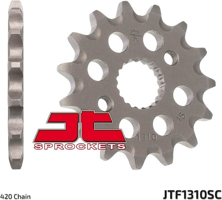 JT SPROCKETS Front Sprocket 15 Teeth Steel Self-Cleaning 420 Pitch Type 1310 Honda CRF150R | JTF1310.15SC