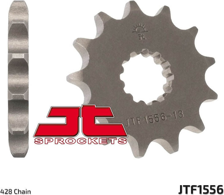 JT SPROCKETS Front Sprocket 13 Teeth Steel Standard 428 Pitch Type 1556 | JTF1556.13