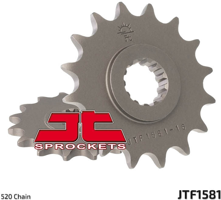JT SPROCKETS Front Sprocket 16 Teeth Steel Standard 520 Pitch Type 1581 | JTF1581.16