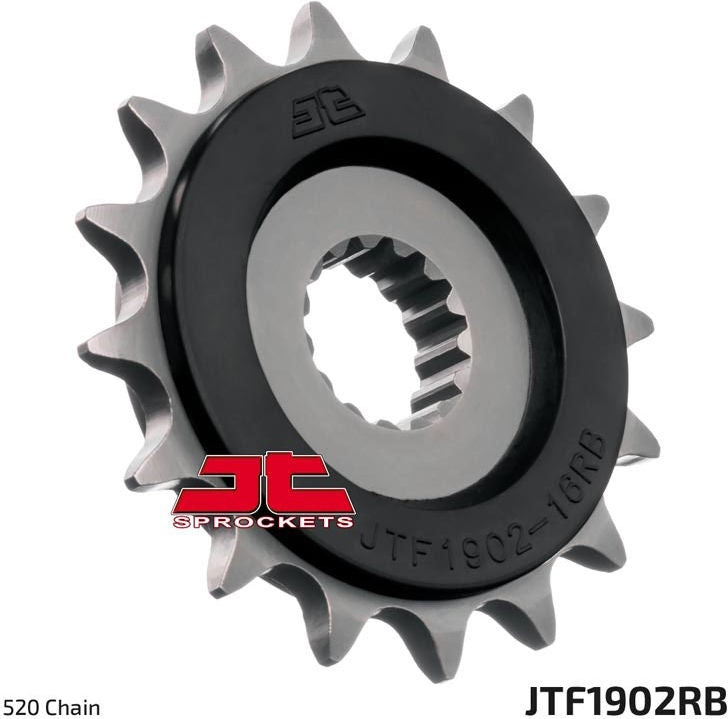 JT SPROCKETS Front Sprocket 15 Teeth Steel Noise-Free 520 Pitch Type 1902 | JTF1902.15RB