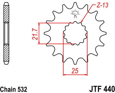 JT SPROCKETS Front Sprocket 15 Teeth Steel Standard 532 Pitch Type 584 | JTF440.15