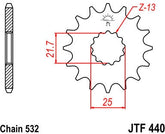 JT SPROCKETS Front Sprocket 15 Teeth Steel Standard 532 Pitch Type 584 | JTF440.15