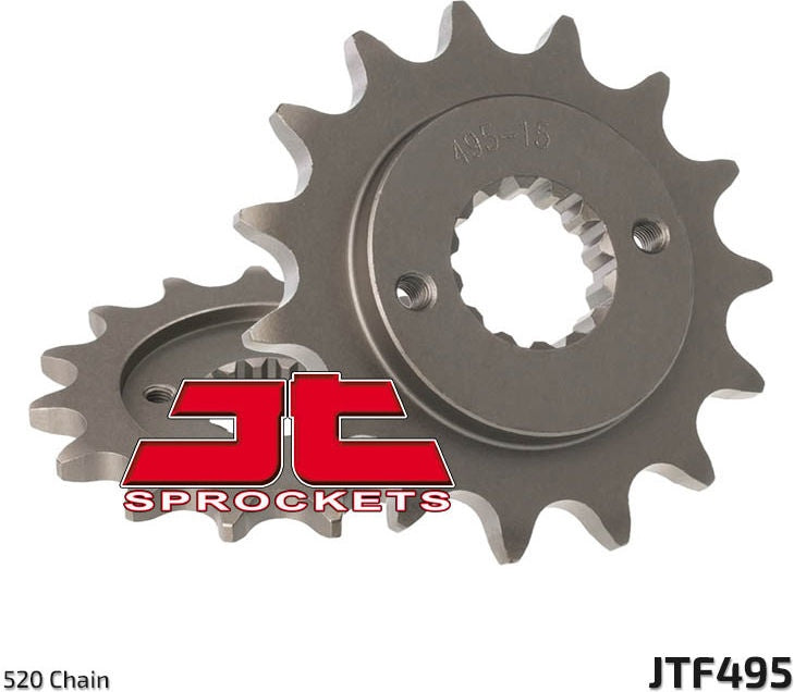 JT SPROCKETS Front Sprocket 15 Teeth Steel Standard 520 Pitch Type 495 | JTF495.15