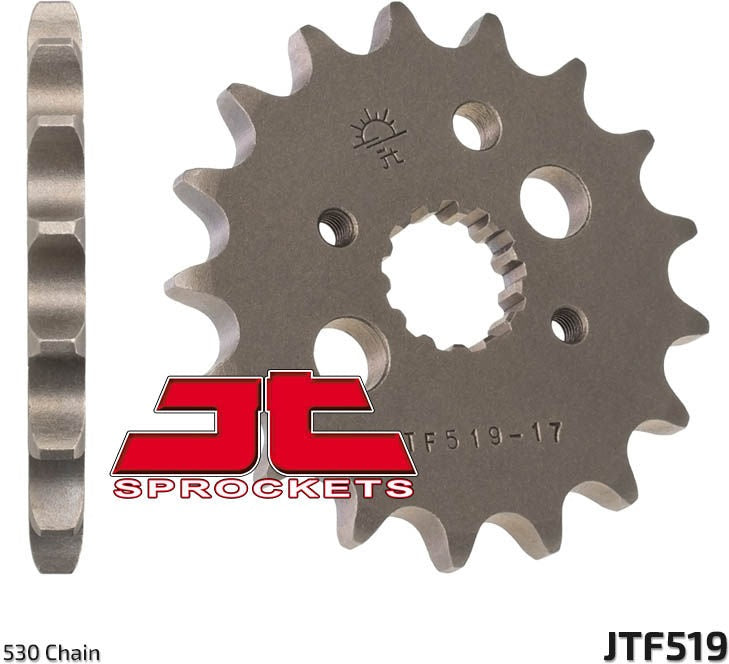 JT SPROCKETS Front Sprocket 17 Teeth Steel Standard 525 Pitch Type 519 | JTF519.17