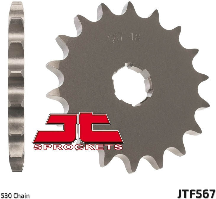 JT SPROCKETS Front Sprocket 17 Teeth Steel Standard 530 Pitch Type 567 | JTF567.17