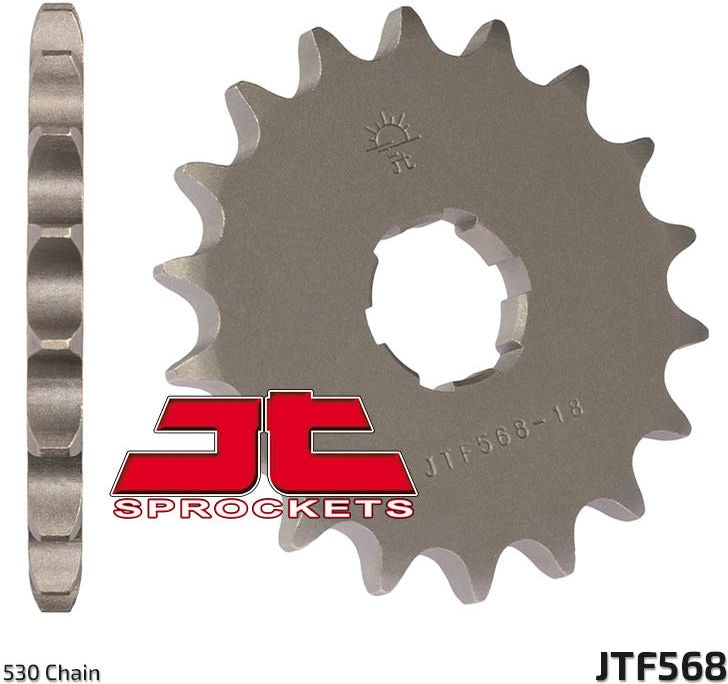 JT SPROCKETS Front Sprocket 17 Teeth Steel Standard 530 Pitch Type 568 | JTF568.17