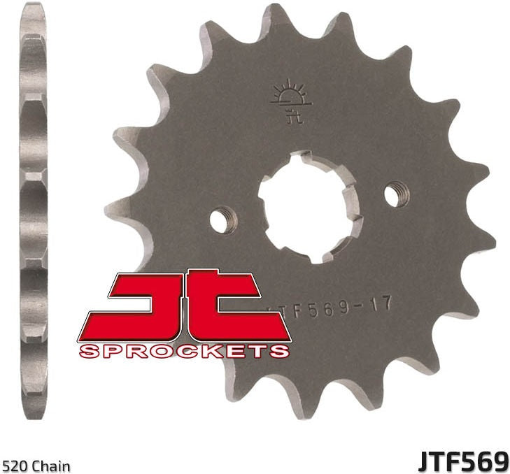 JT SPROCKETS Front Sprocket 17 Teeth Steel Standard 520 Pitch Type 569 | JTF569.17