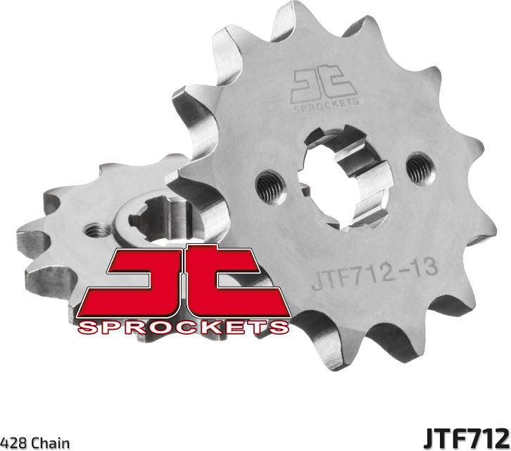 JT SPROCKETS Front Sprocket 13 Teeth Steel Standard 428 Pitch Type 712 | JTF712.13