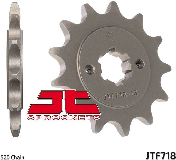 JT SPROCKETS Front Sprocket 13 Teeth Steel Standard 520 Pitch Type 718 | JTF718.13
