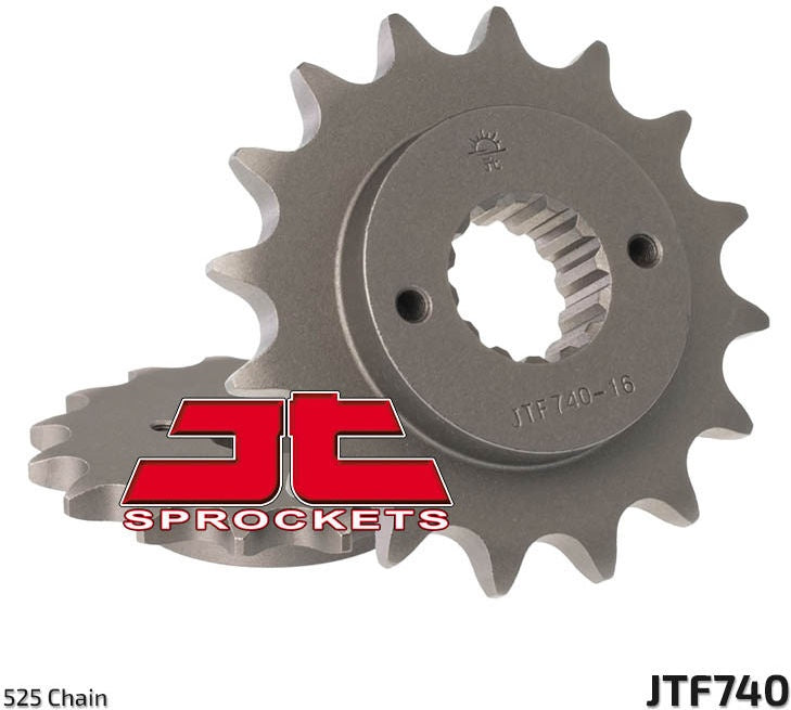 JT SPROCKETS Front Sprocket 15 Teeth Steel Standard 525 Pitch Type 740 | JTF740.15