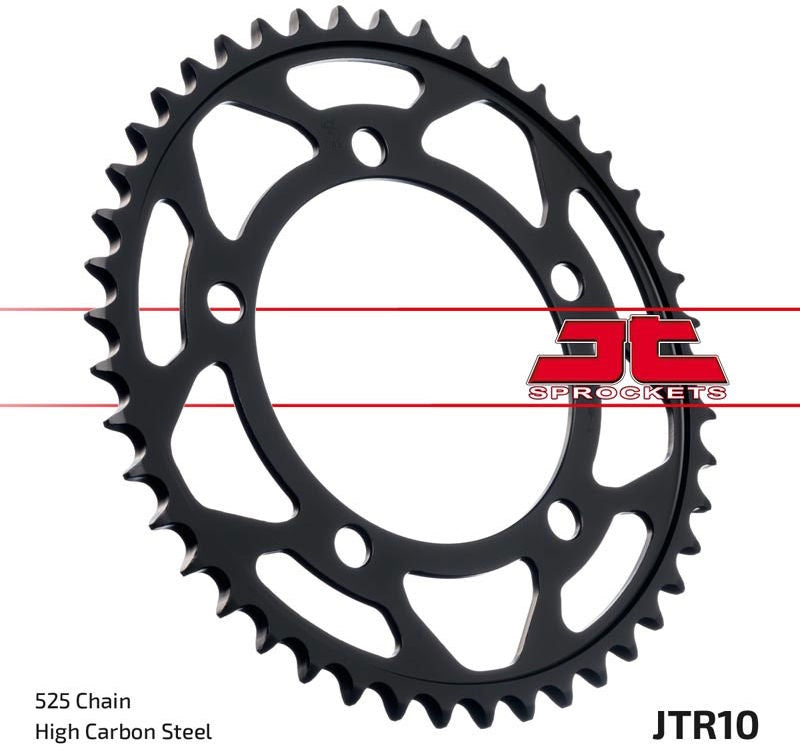 JT SPROCKETS Rear Sprocket 44 Teeth Steel Standard 525 Pitch Type 10 | JTR10.44