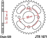 JT SPROCKETS Rear Sprocket 30 Teeth Steel Standard 520 Pitch Type 1071 | JTR1071.30