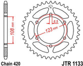 JT SPROCKETS Rear Sprocket 52 Teeth Steel Standard 420 Pitch Type 1131 | JTR1133.52