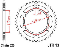 JT SPROCKETS Rear Sprocket 39 Teeth Steel Standard 520 Pitch Type 13 | JTR13.39