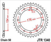 JT SPROCKETS Rear Sprocket 45 Teeth Steel Standard 525 Pitch Type 1340 | JTR1340.45