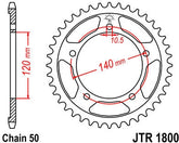 JT SPROCKETS Rear Sprocket 43 Teeth Steel Standard 530 Pitch Type 1800 | JTR1800.43