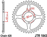 JT SPROCKETS Rear Sprocket 52 Teeth Steel Standard 428 Pitch Type 1843 | JTR1843.54