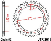 JT SPROCKETS Rear Sprocket 42 Teeth Steel Standard 530 Pitch Type 2011 | JTR2011.42