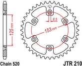 JT SPROCKETS Rear Sprocket 50 Teeth Steel Standard 520 Pitch Type 210 | JTR210.50