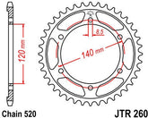 JT SPROCKETS Rear Sprocket 38 Teeth Steel Standard 520 Pitch Type 260 | JTR260.38