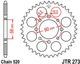 JT SPROCKETS Rear Sprocket 45 Teeth Steel Standard 520 Pitch Type 273 | JTR273.45