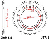 JT SPROCKETS Rear Sprocket 41 Teeth Steel Standard 525 Pitch Type 3 | JTR3.41