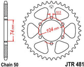 JT SPROCKETS Rear Sprocket 40 Teeth Steel Standard 530 Pitch Type 481 | JTR481.40