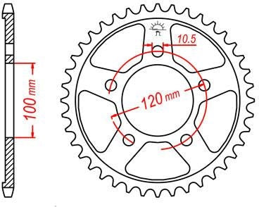 JT SPROCKETS Rear Sprocket 44 Teeth Steel Standard 525 Pitch Type 702 | JTR702.44