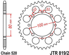 JT SPROCKETS Rear Sprocket 41 Teeth Steel Standard 520 Pitch Type 819/2 | JTR819/2.41