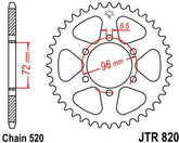 JT SPROCKETS Rear Sprocket 42 Teeth Steel Standard 520 Pitch Type 820 | JTR820.42