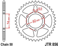 JT SPROCKETS Rear Sprocket 45 Teeth Steel Standard 530 Pitch Type 856 | JTR856.45