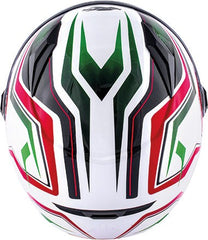 Kappa KV27 Denver Full-face helmet in thermoplastic material, Green / Red / Glossy White | HKKV27FWHRG