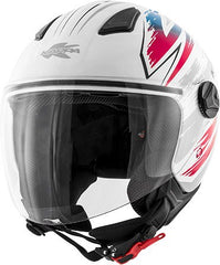 Kappa KV28 Miami Bolt Demi-Jet helmet in thermoplastic material, White / Mix | HKKV28FBLWX