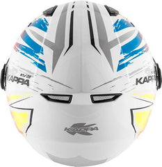 Kappa KV28 Miami Bolt Demi-Jet helmet in thermoplastic material, White / Mix | HKKV28FBLWX