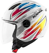 Kappa KV28 Miami Bolt Demi-Jet helmet in thermoplastic material, White / Mix | HKKV28FBLWX