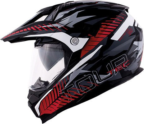 Kappa KV30 Enduro Full-face helmet in thermoplastic material, Tour Camouflage / Red / Glossy Black | HKKV30FCMRW