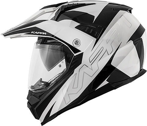Kappa KV30 Enduro Flash Full-face helmet in thermoplastic material, White / Black | HKKV30FFHWB
