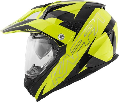 Kappa KV30 Enduro Flash Full-face helmet in thermoplastic material, Neon Yellow / Black | HKKV30FFHYB