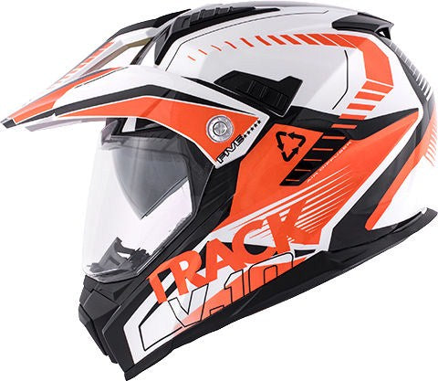Kappa KV30 Enduro Full-face helmet in thermoplastic material, Track Orange / Glossy White | HKKV30FWHBO