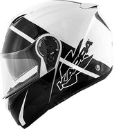 Kappa KV32 Orlando Linear Modular Helmet in thermoplastic material, Glossy Black / White | HKKV32FLNBW