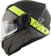 Kappa KV32 Orlando Linear Modular Helmet in thermoplastic material, Matt Titanium / Yellow | HKKV32FLNTY