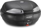 Kappa Top-case, capacity 53 ltr, with transparent reflectors. Black embossed colour | K53N