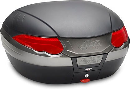 Kappa 55/56 ltr top-case with red reflectors, black embossed | K56N