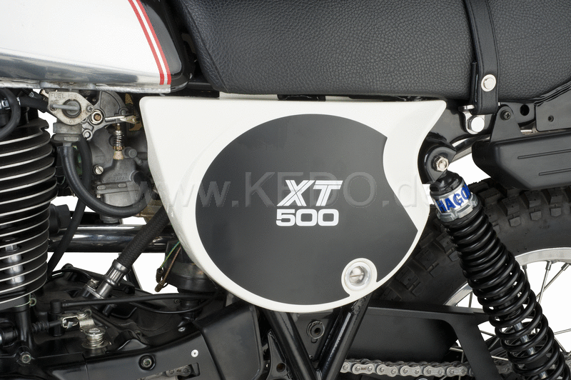 Kedo Side Cover Decal Set 'XT500', 1 Pair Right & Left, lettering similar to 1980 TT500 US model | 20113