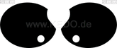 Kedo Side Cover Decal Set '500', Black, 4 Pieces, Right & Left, White Lettering | 21070