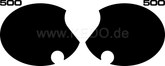 Kedo Side Cover Decal Set '500', Black, 4 Pieces, Right & Left, Black Lettering | 21072