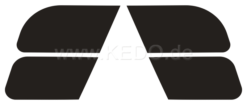 Kedo Side cover sticker set, black (2x2 pieces, suitable for Item 22419), high-quality weatherproof adhesive foil | 21212
