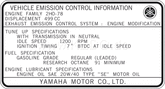 Kedo Indicating Label 'Vehicle Emission Control Information' type 2H0 78, LH side cover (inside) | 21290