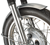 Kedo 18 "aluminum front fenders 'Long', Blank, incl Brushed aluminum brackets. | 22030